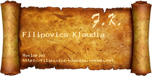 Filipovics Klaudia névjegykártya